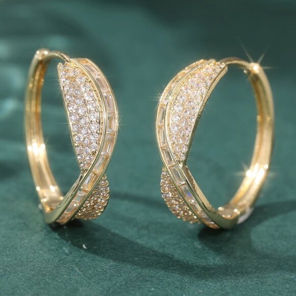 14K Gold Womens 2ct Diamond Small Hoop Earrings Ladies NEW 14 K Silver Jewelry - Picture 5 of 6